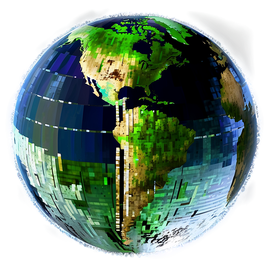 Pixelated Earth Globe Png 06242024 PNG