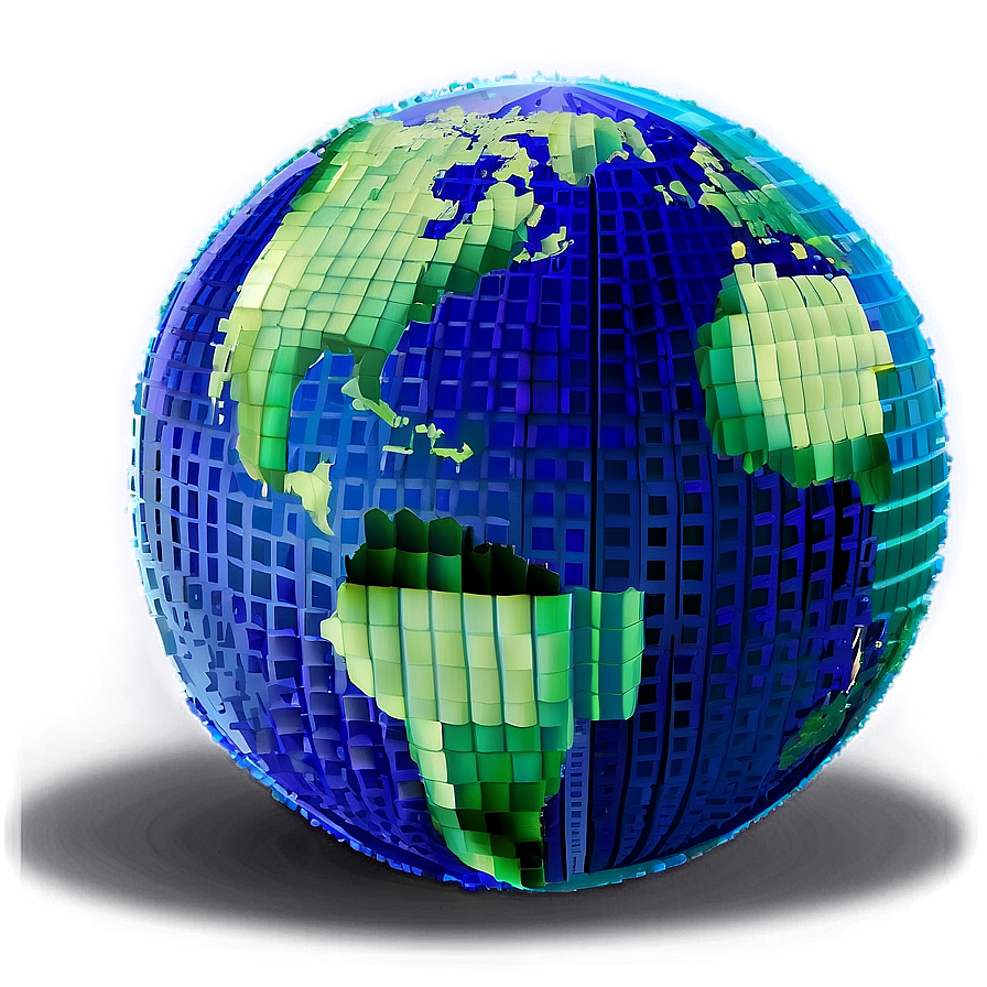 Pixelated Earth Globe Png 06242024 PNG