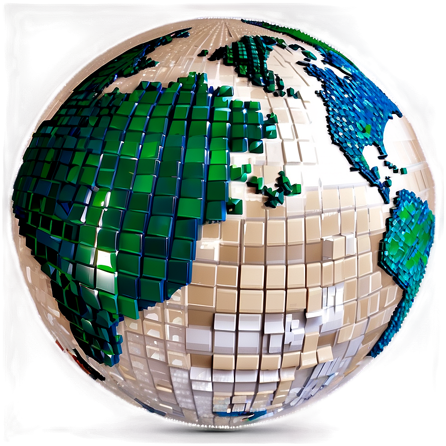 Pixelated Earth Globe Png Dya PNG