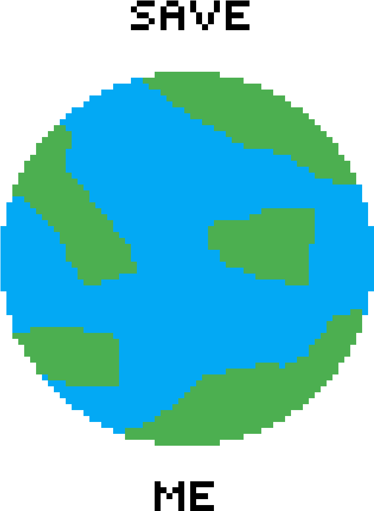 Pixelated Earth Save Me PNG