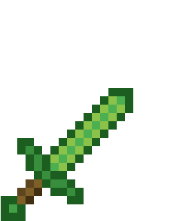 Pixelated Emerald Sword PNG