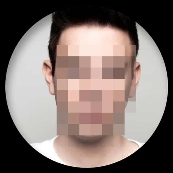 Pixelated Face Portrait PNG