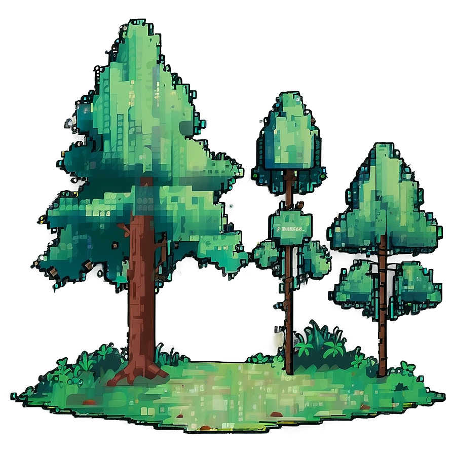 Pixelated Forest Landscape Png Hmm PNG