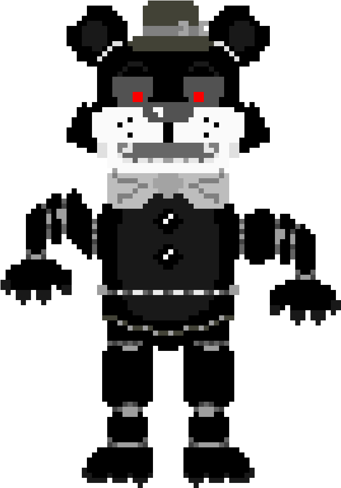 Pixelated Fredbear Character PNG
