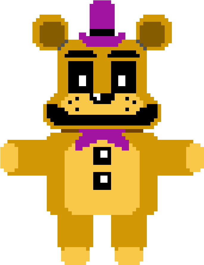 Pixelated Fredbear Character PNG