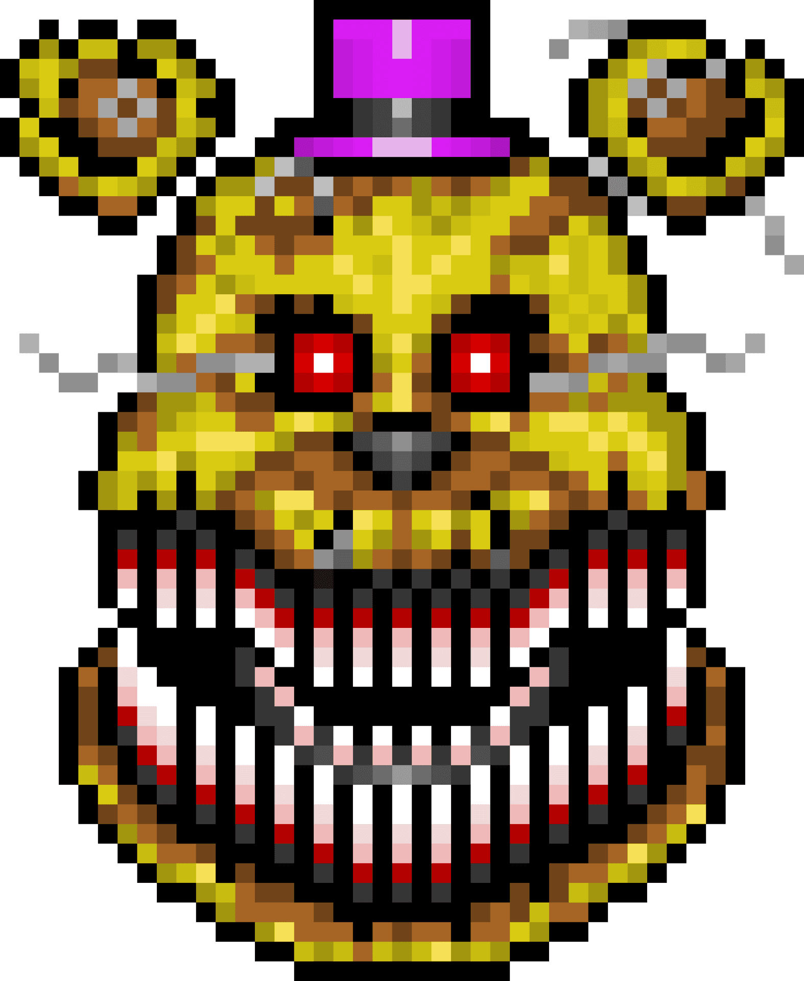 Download Pixelated Fredbear Headshot | Wallpapers.com