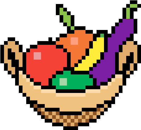 Pixelated Fruit Basket PNG