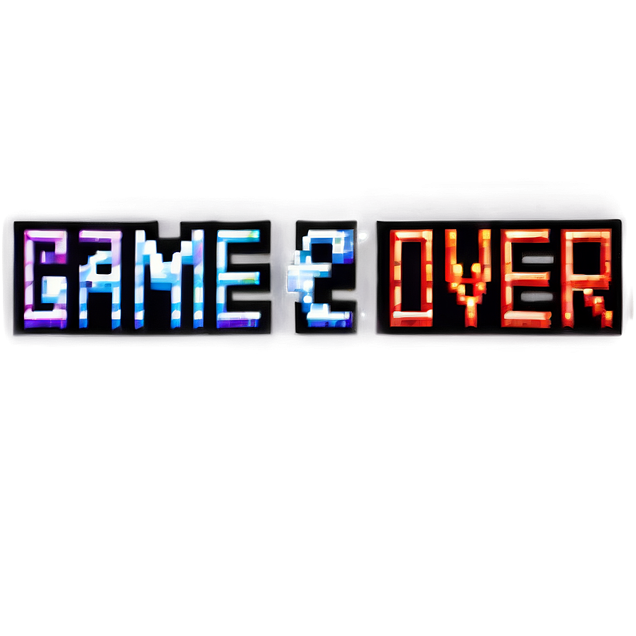 Pixelated Game Over Text Png 84 PNG