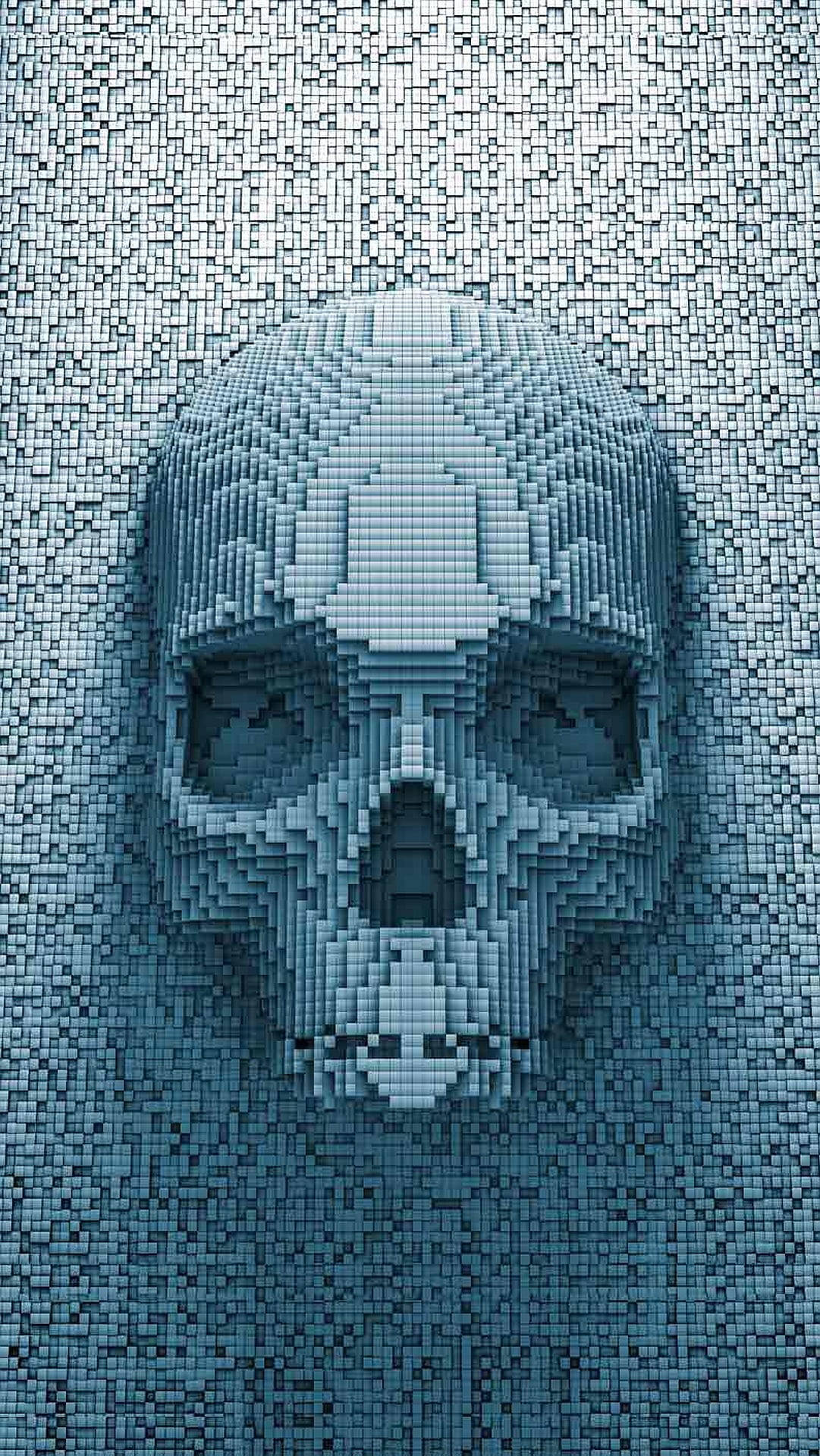 Pixelated Gangster Skull Wallpaper
