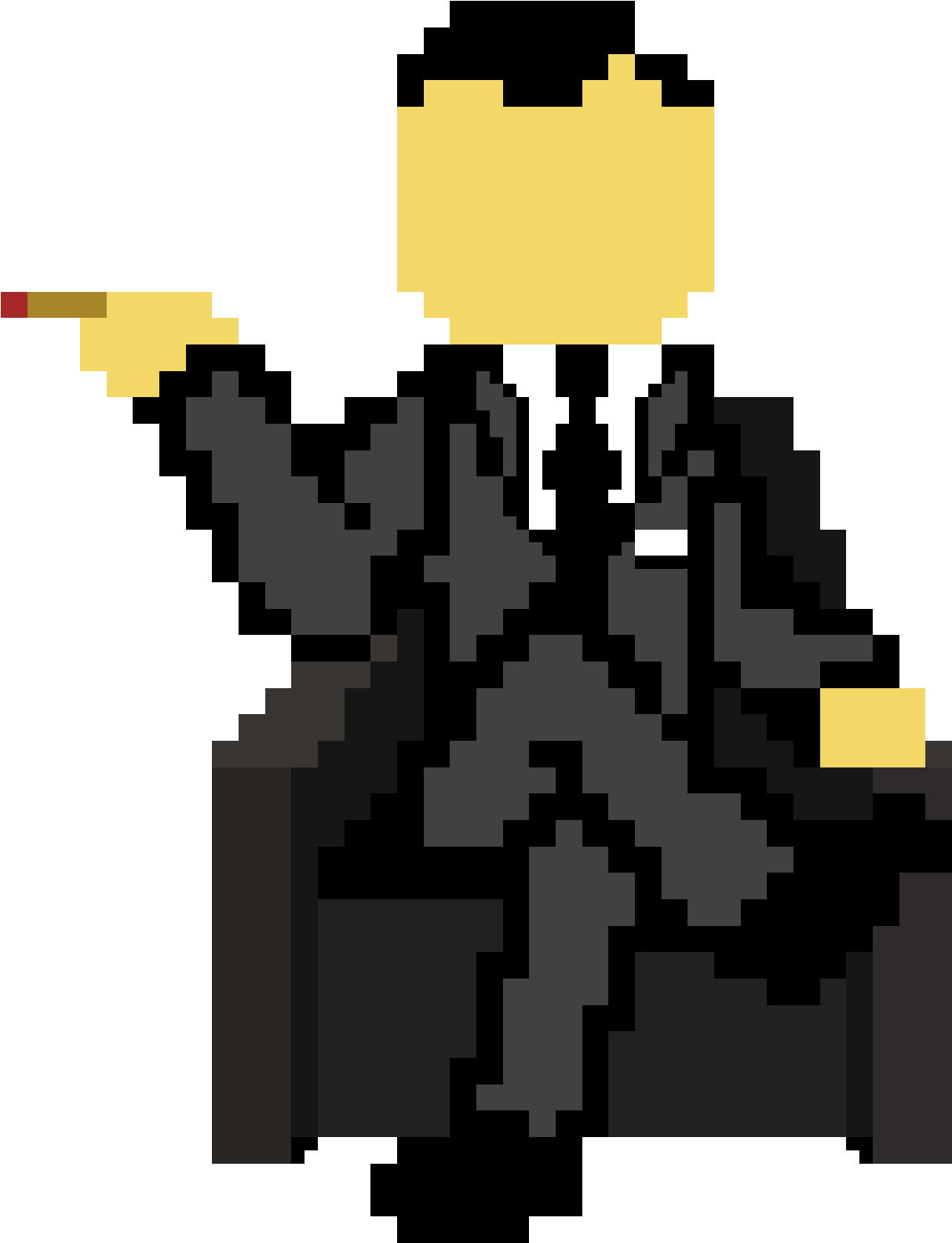 Pixelated Gangster With Cigar PNG
