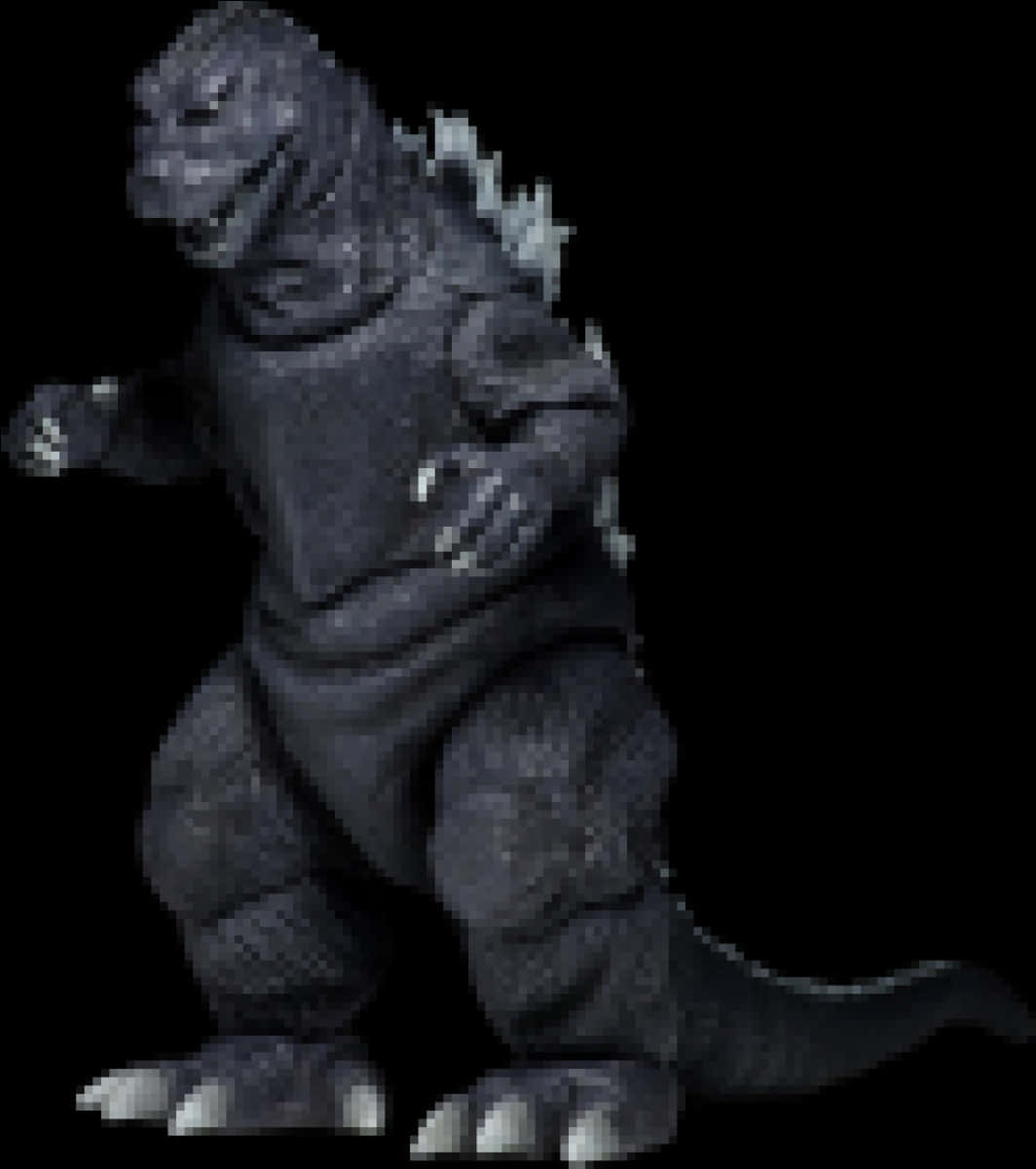 Pixelated Godzilla Figure PNG