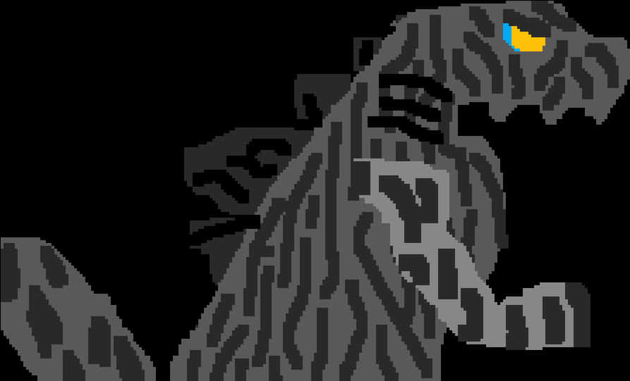Pixelated Godzilla Profile PNG