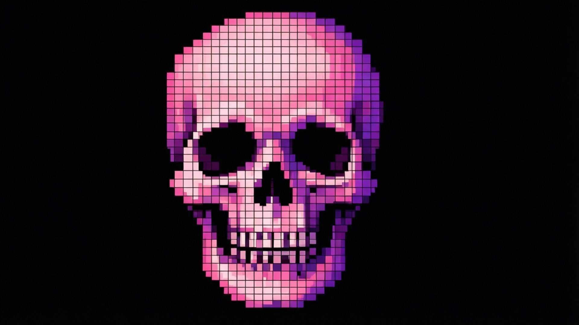 Pixelated Gradient Skull Fonds d'écran