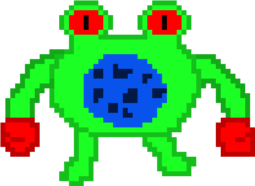 Pixelated Green Frog Artwork PNG