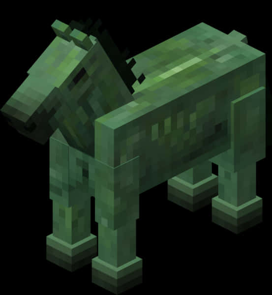 Pixelated Green Horse Artwork PNG