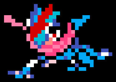 Pixelated Greninja Artwork PNG