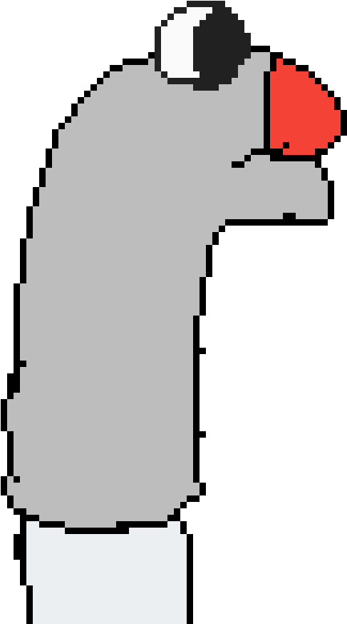 Pixelated Grey Bird Puppet PNG