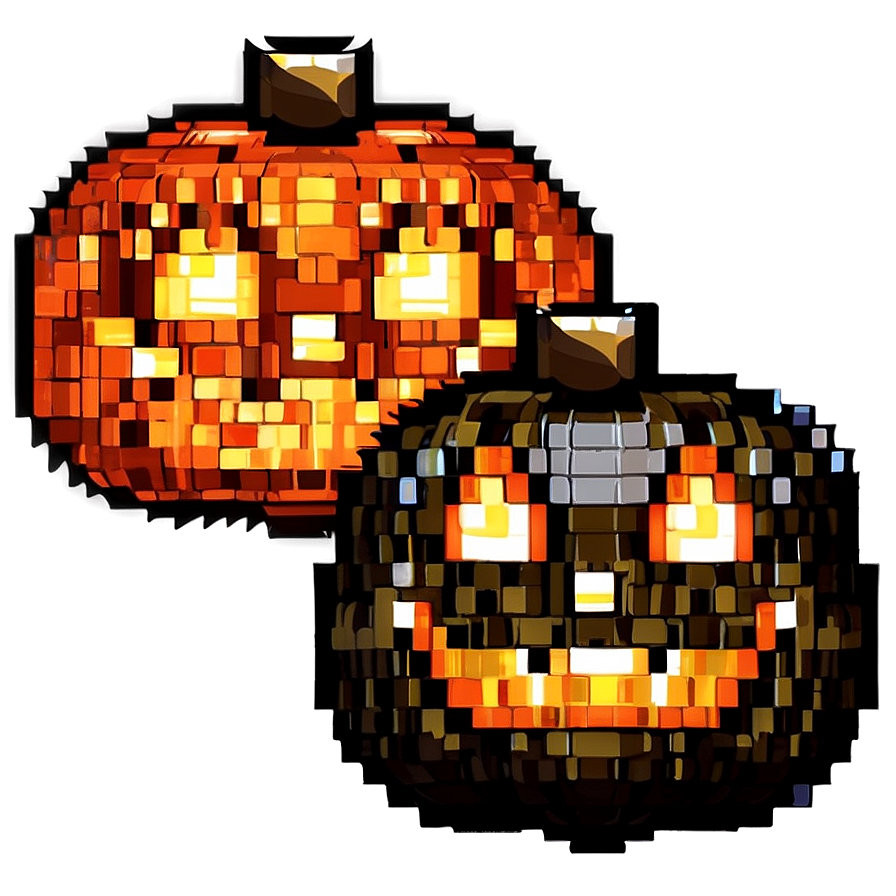 Pixelated Halloween Pumpkin Png Scm PNG