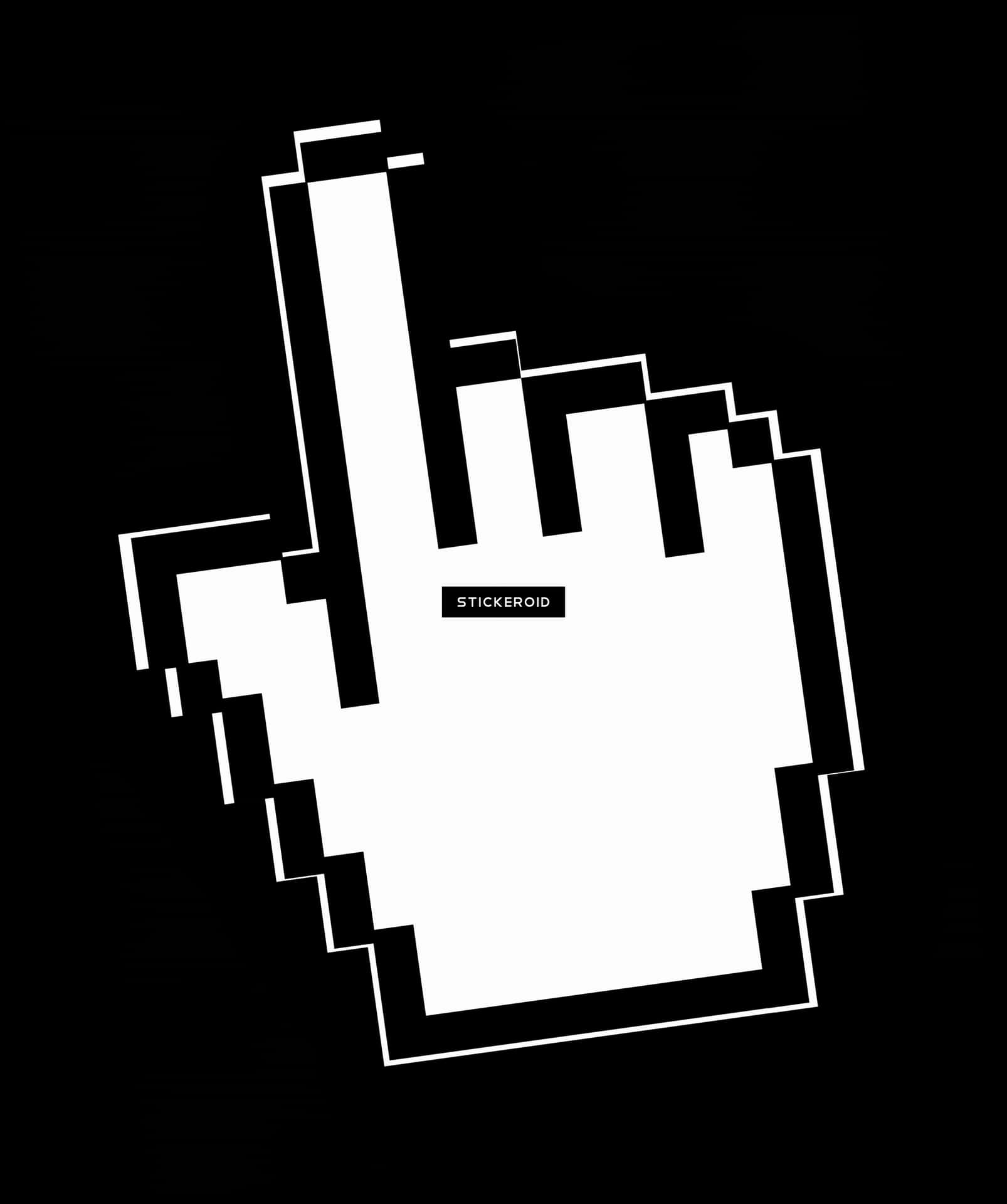 Pixelated Hand Cursor Graphic PNG