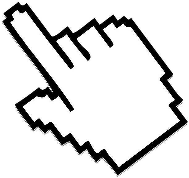 Pixelated Hand Cursor Icon PNG