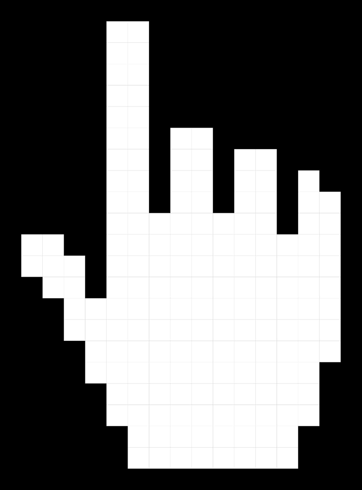 Pixelated Hand Cursor Icon PNG
