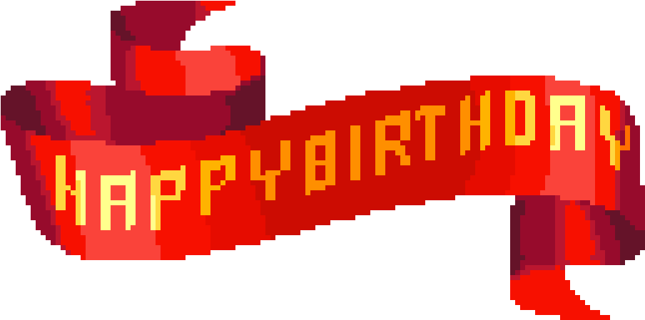 Pixelated Happy Birthday Banner PNG