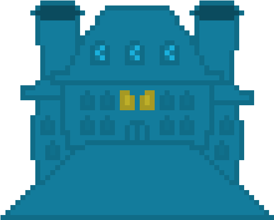 Pixelated Haunted House Illustration PNG