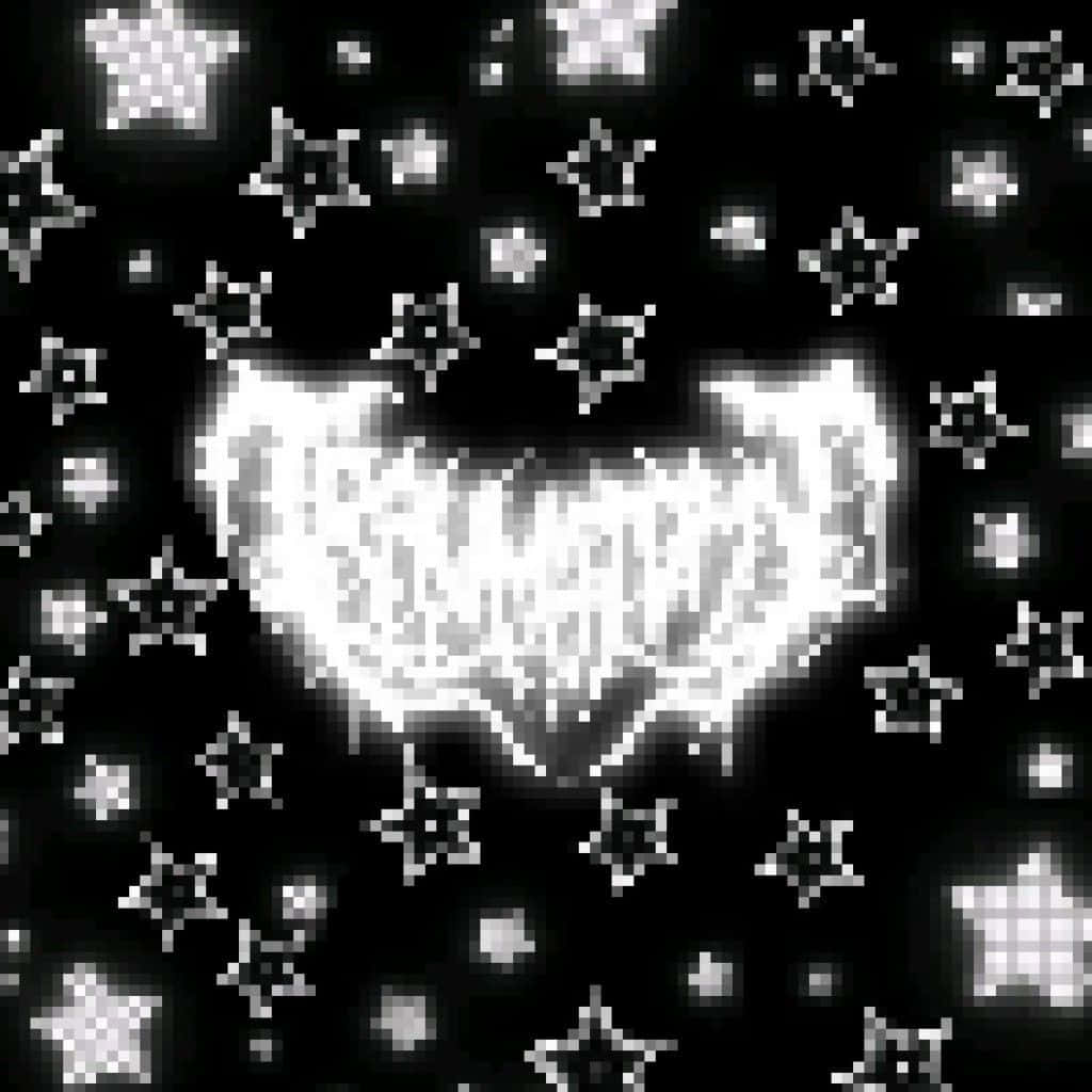 Pixelated Heart Among Stars Wallpaper