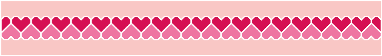 Pixelated Heart Pattern Banner PNG