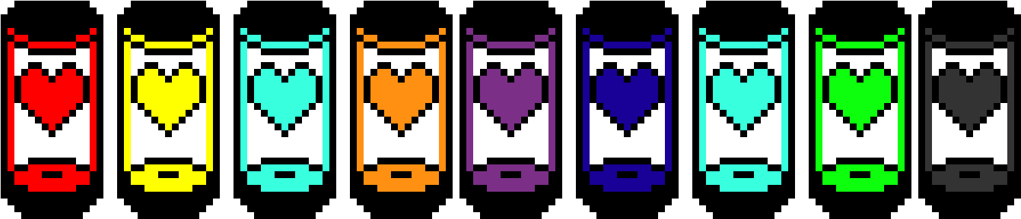 Pixelated Heart Potions PNG