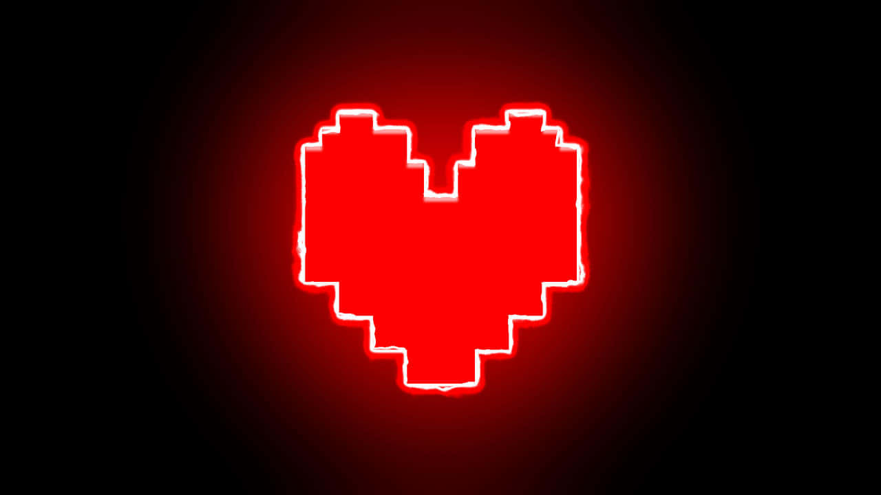 Download Pixelated Heart Red Glow Wallpaper | Wallpapers.com