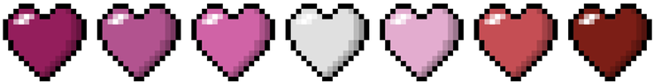 Pixelated Hearts Gradient Array PNG