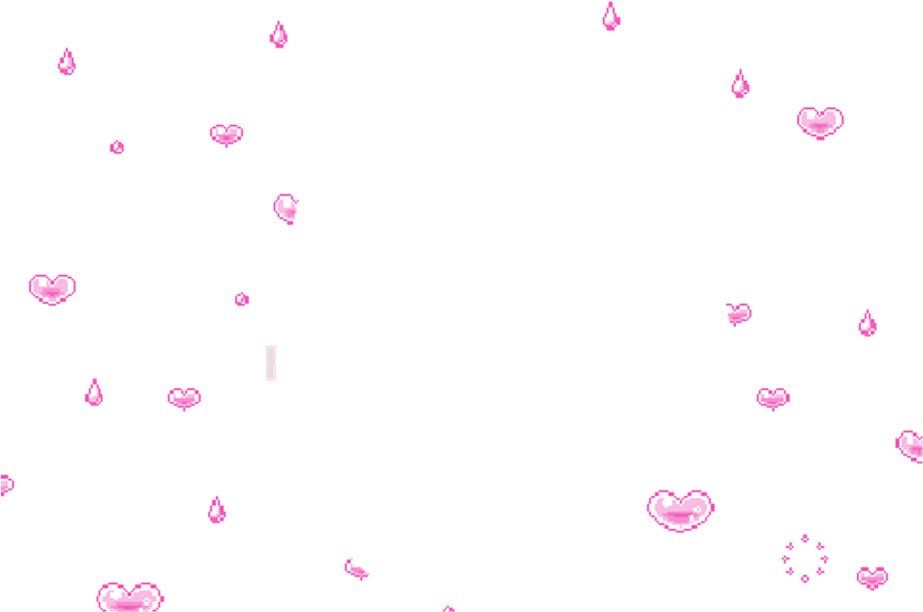 Pixelated Hearts Pattern PNG — Pink pixel hearts float gently against a stark black background in a nostalgic digital art style.
