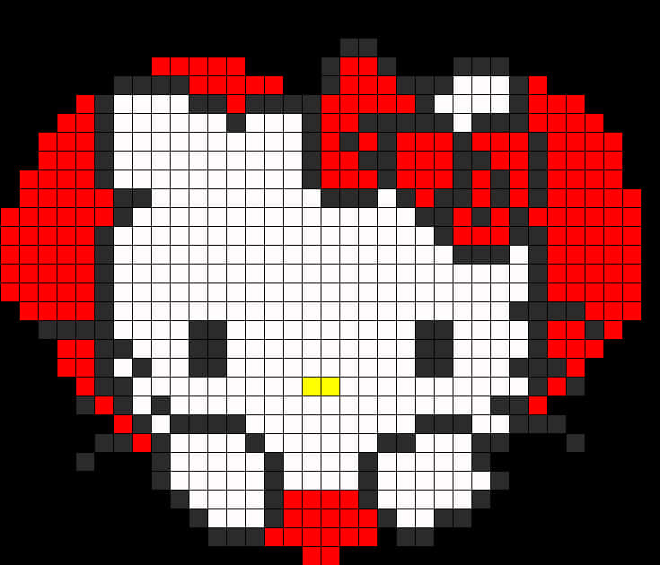 Pixelated Hello Kitty Bow PNG