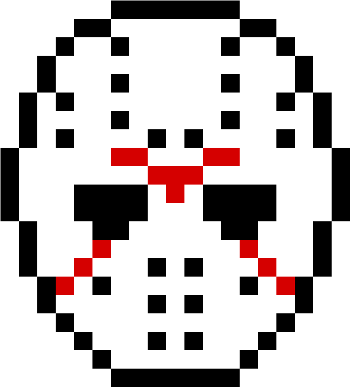 Pixelated Hockey Mask Icon PNG