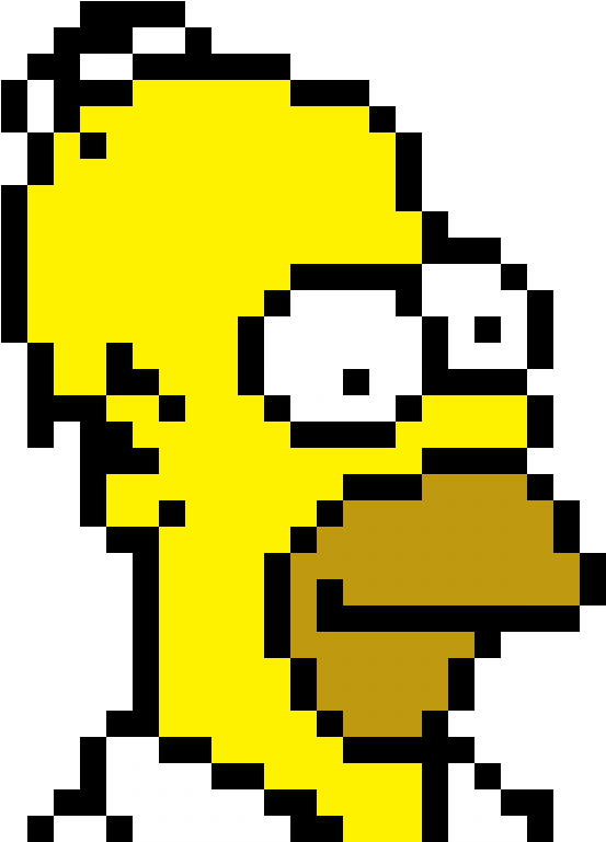 Pixelated Homer Simpson Portrait PNG