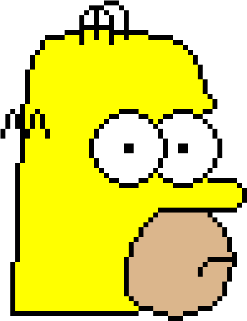Pixelated Homer Simpson Portrait PNG