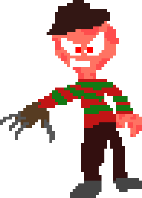 Pixelated Horror Character Art PNG