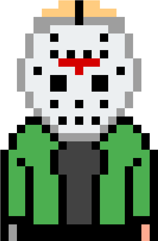 Pixelated Horror Character Jason Voorhees PNG