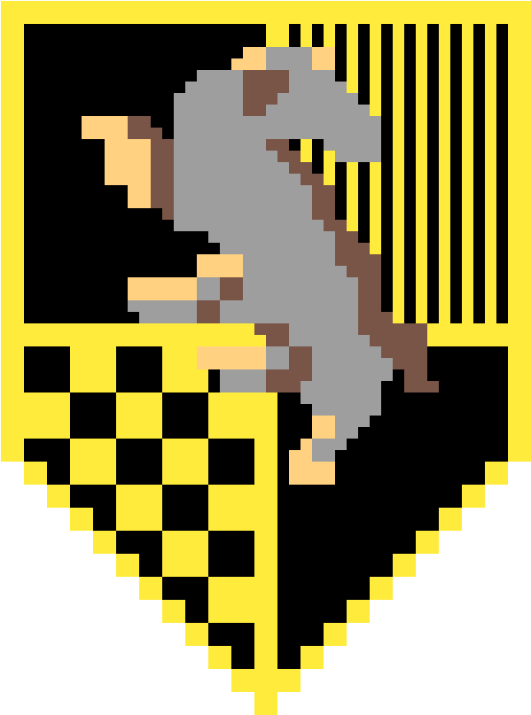 Pixelated Hufflepuff Badger PNG