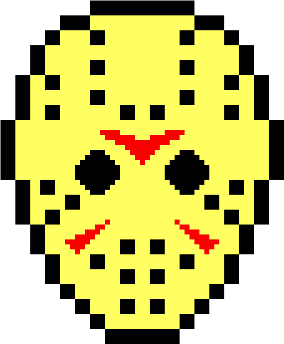 Pixelated Jason Voorhees Mask PNG