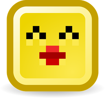 Pixelated Kiss Emoji PNG