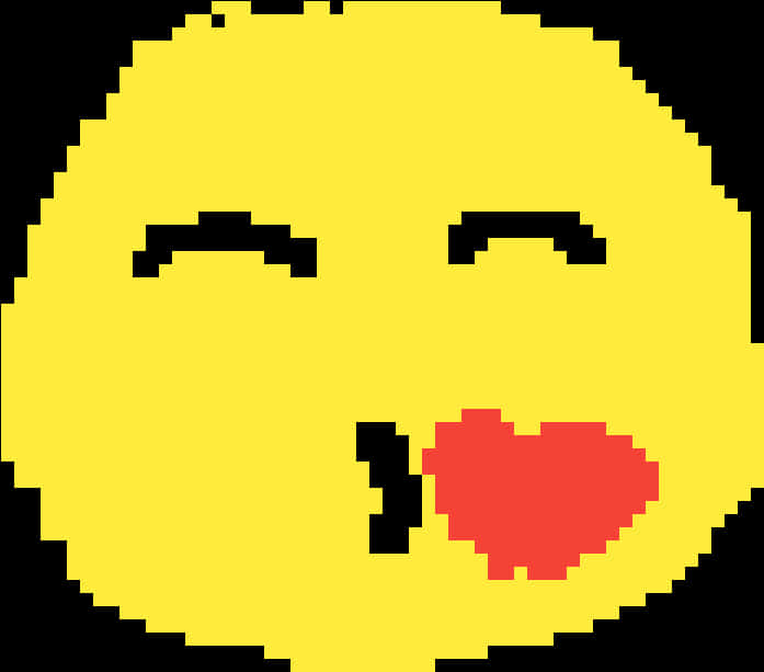 Pixelated_ Kissing_ Face_ Emoji PNG