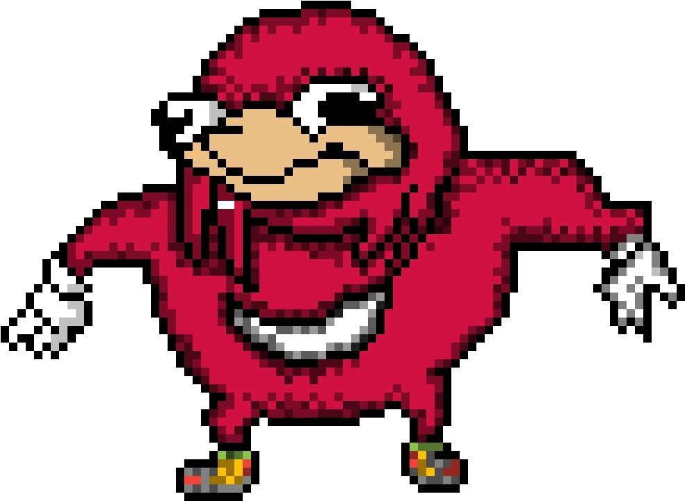 Pixelated Knuckles Character Art PNG