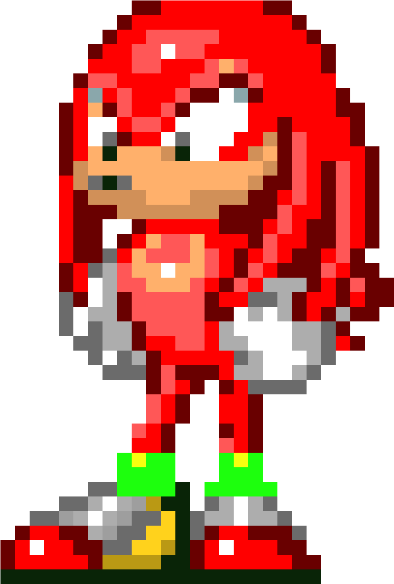 Pixelated Knuckles Standing PNG