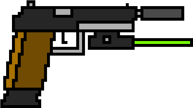 Pixelated Laser Gun PNG