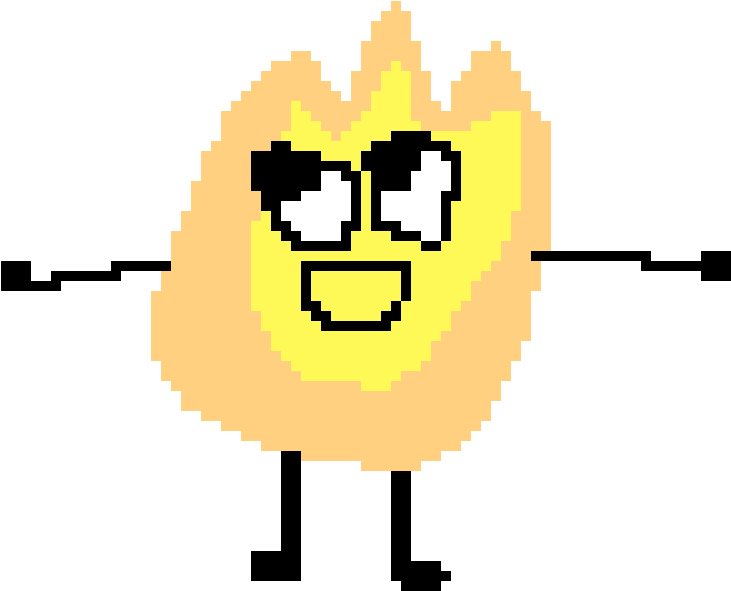 Pixelated Leaf Character Smiling PNG