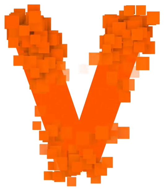 Pixelated Letter V PNG