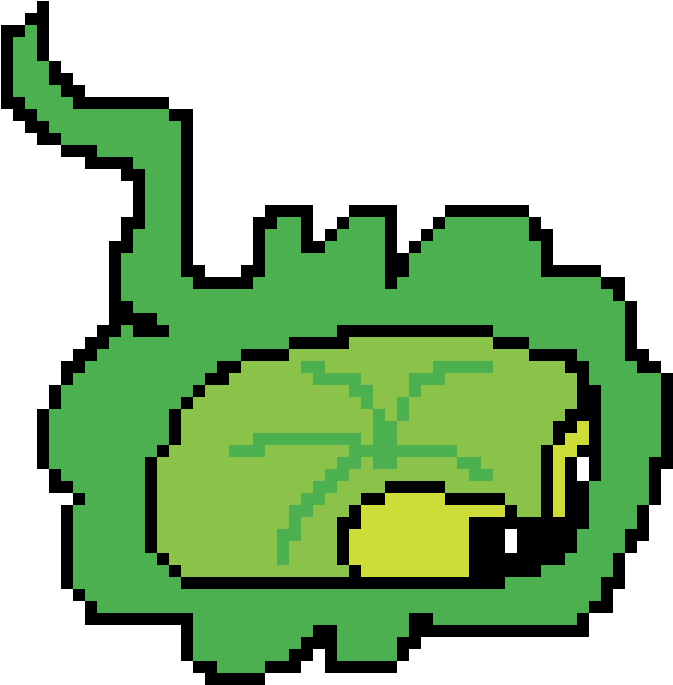 Pixelated Lily Pad Frog PNG