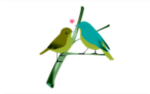 Pixelated Love Birds PNG